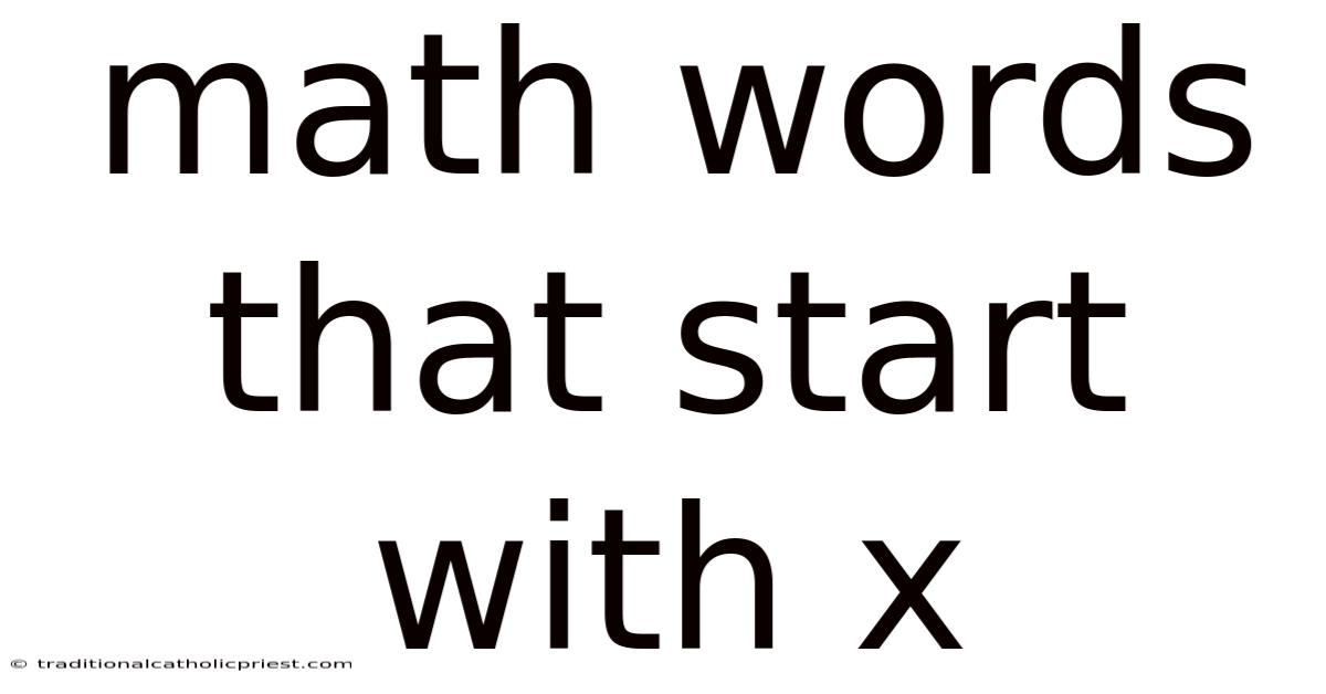 Math Words That Start With X
