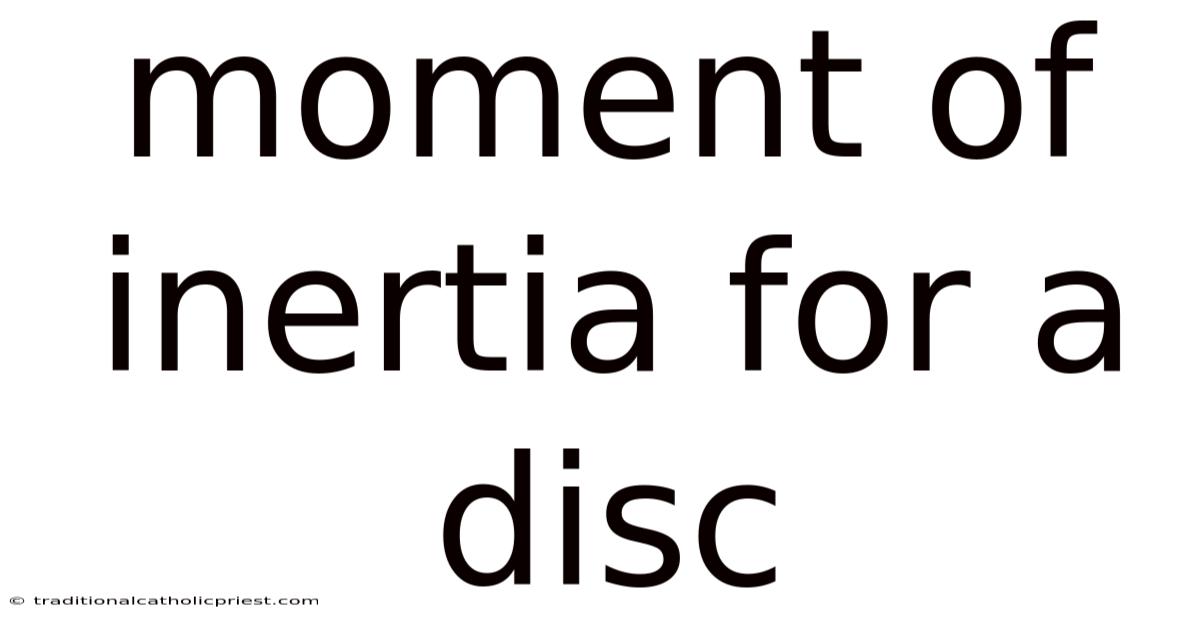 Moment Of Inertia For A Disc