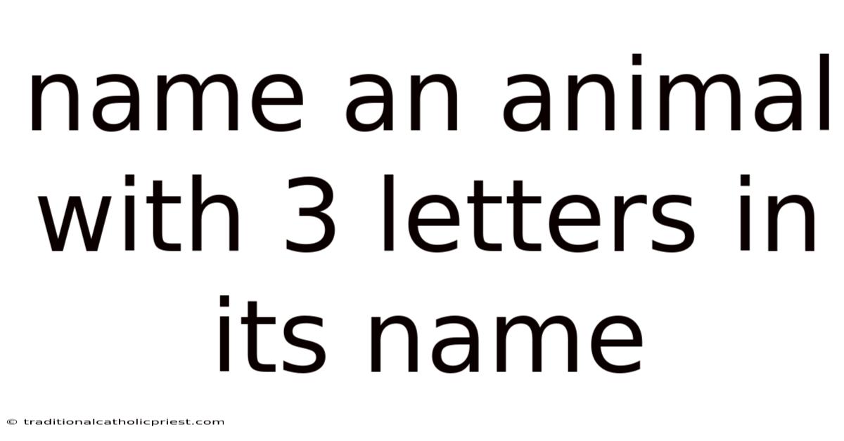 Name An Animal With 3 Letters In Its Name