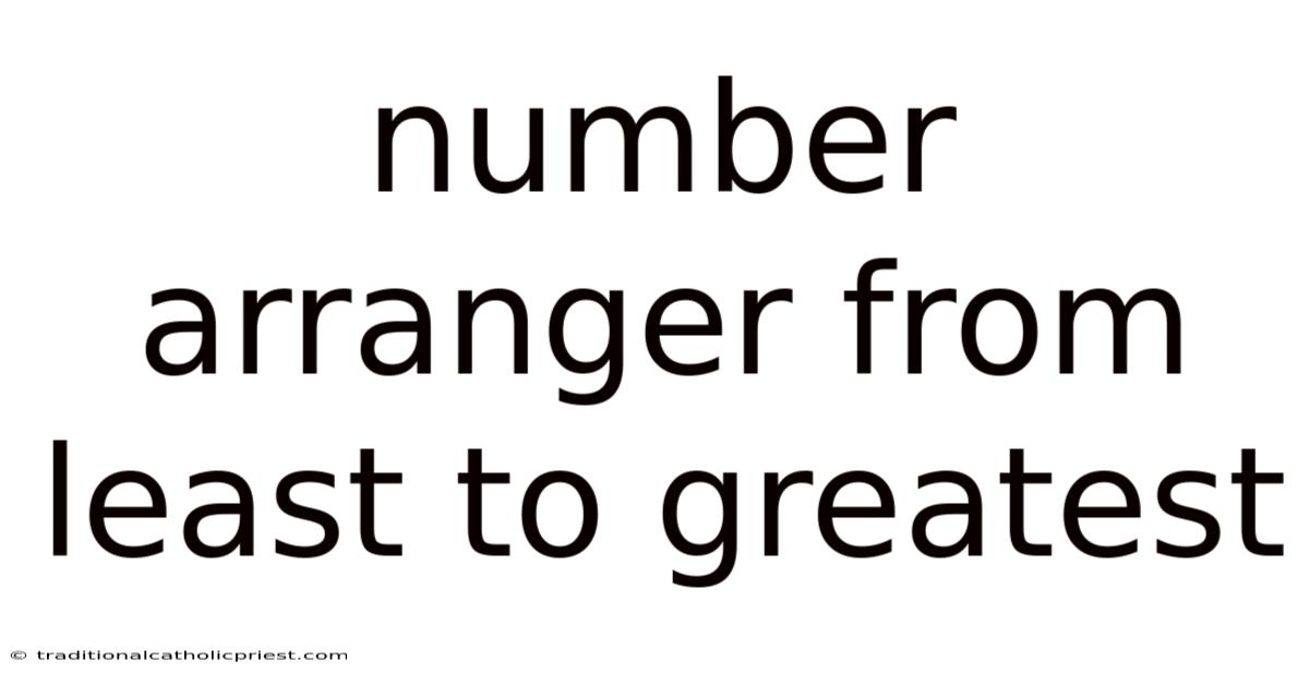 Number Arranger From Least To Greatest