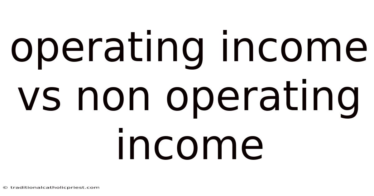 Operating Income Vs Non Operating Income