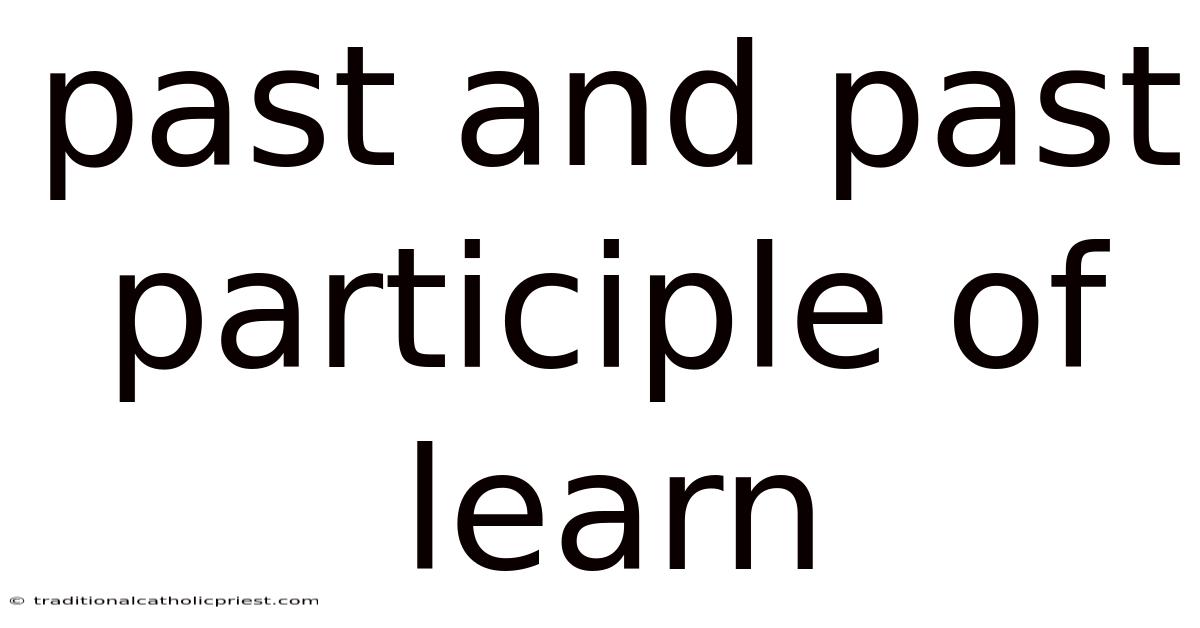 Past And Past Participle Of Learn