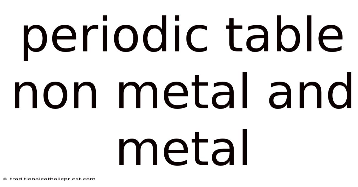 Periodic Table Non Metal And Metal