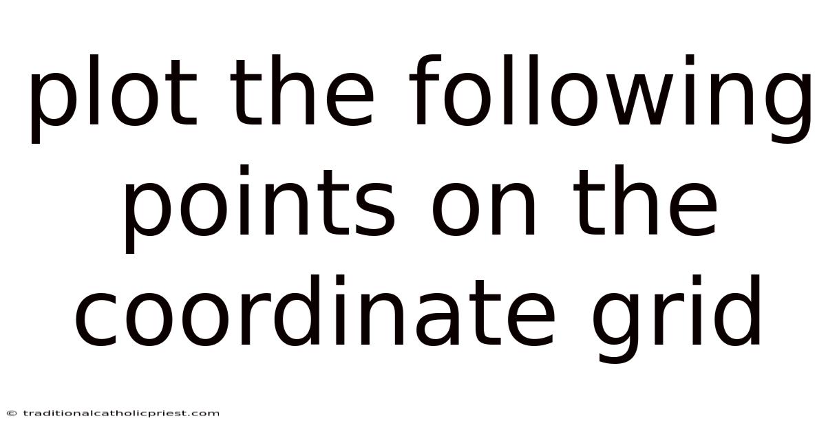 Plot The Following Points On The Coordinate Grid