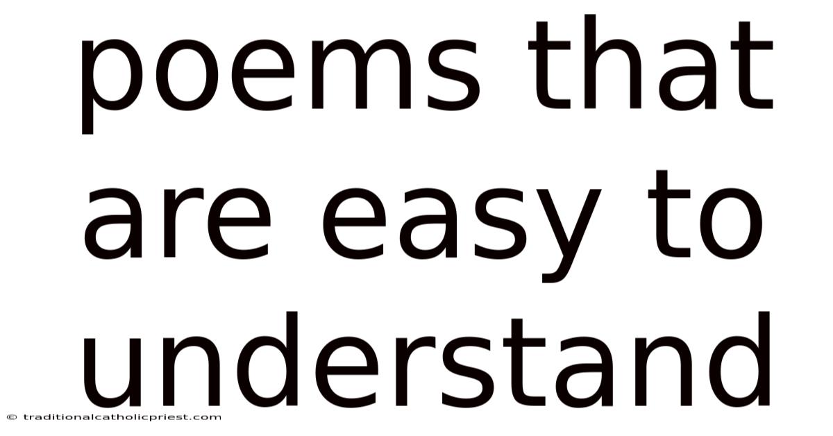 Poems That Are Easy To Understand
