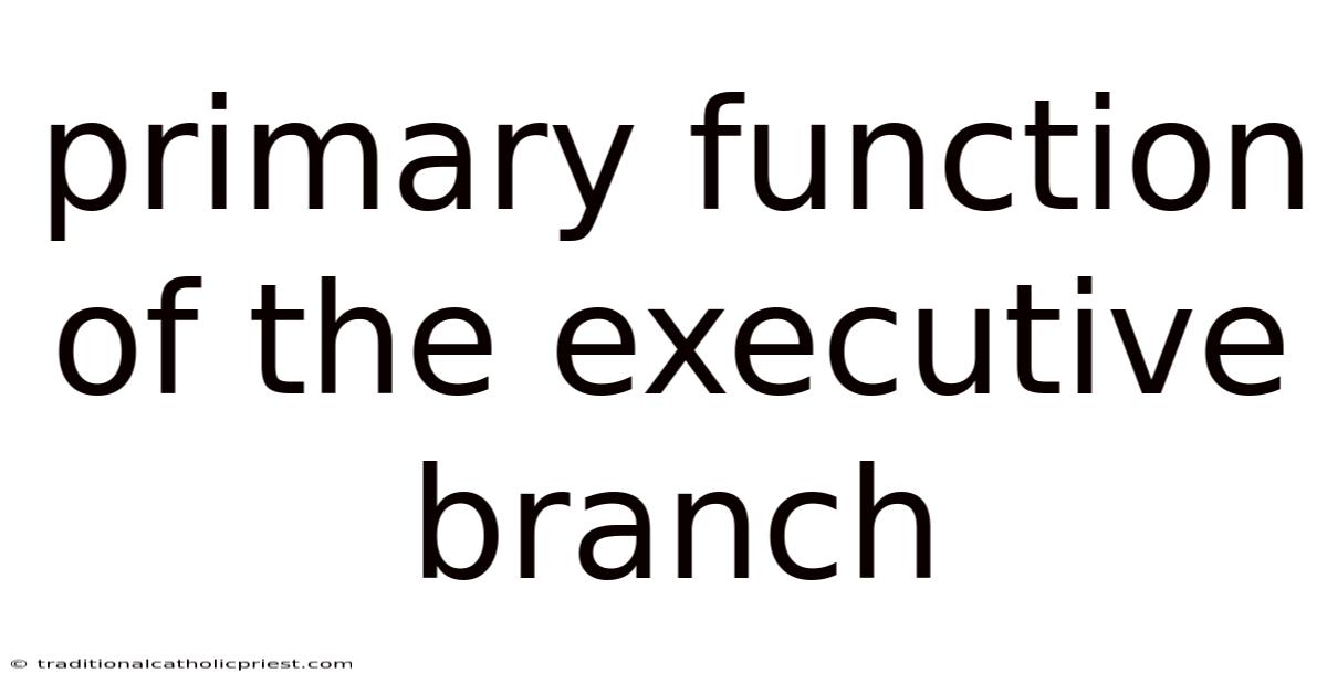 Primary Function Of The Executive Branch