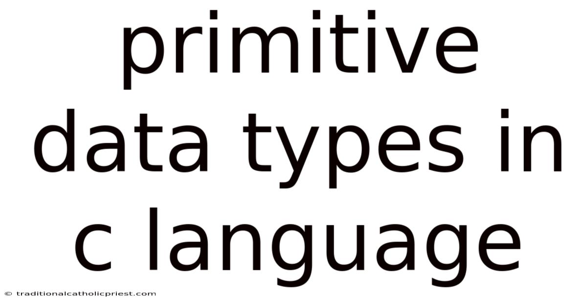Primitive Data Types In C Language