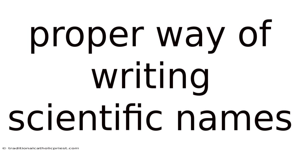 Proper Way Of Writing Scientific Names