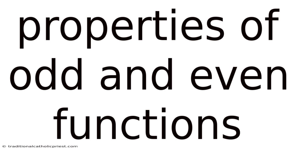 Properties Of Odd And Even Functions