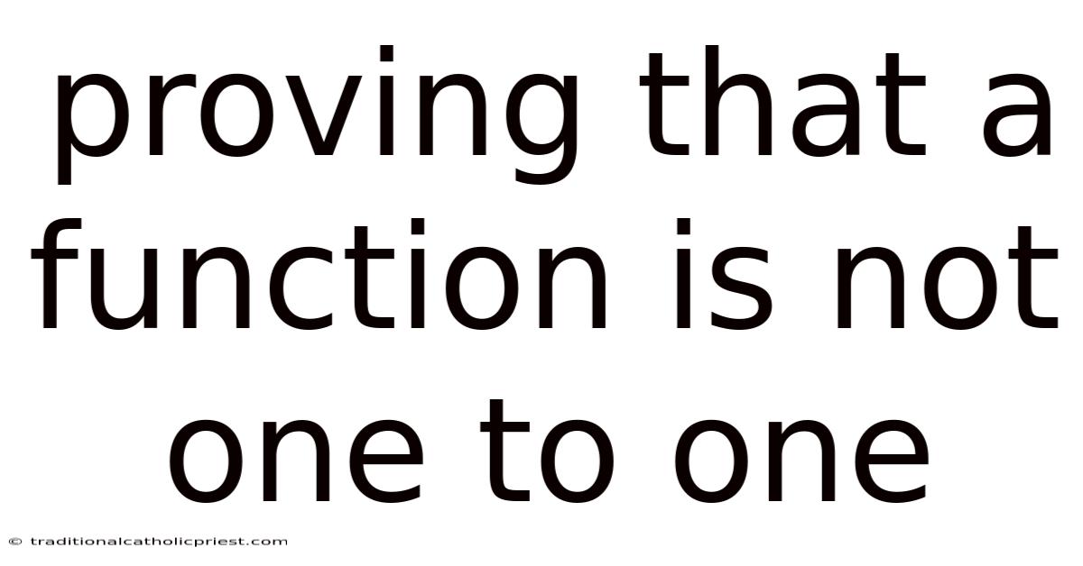 Proving That A Function Is Not One To One