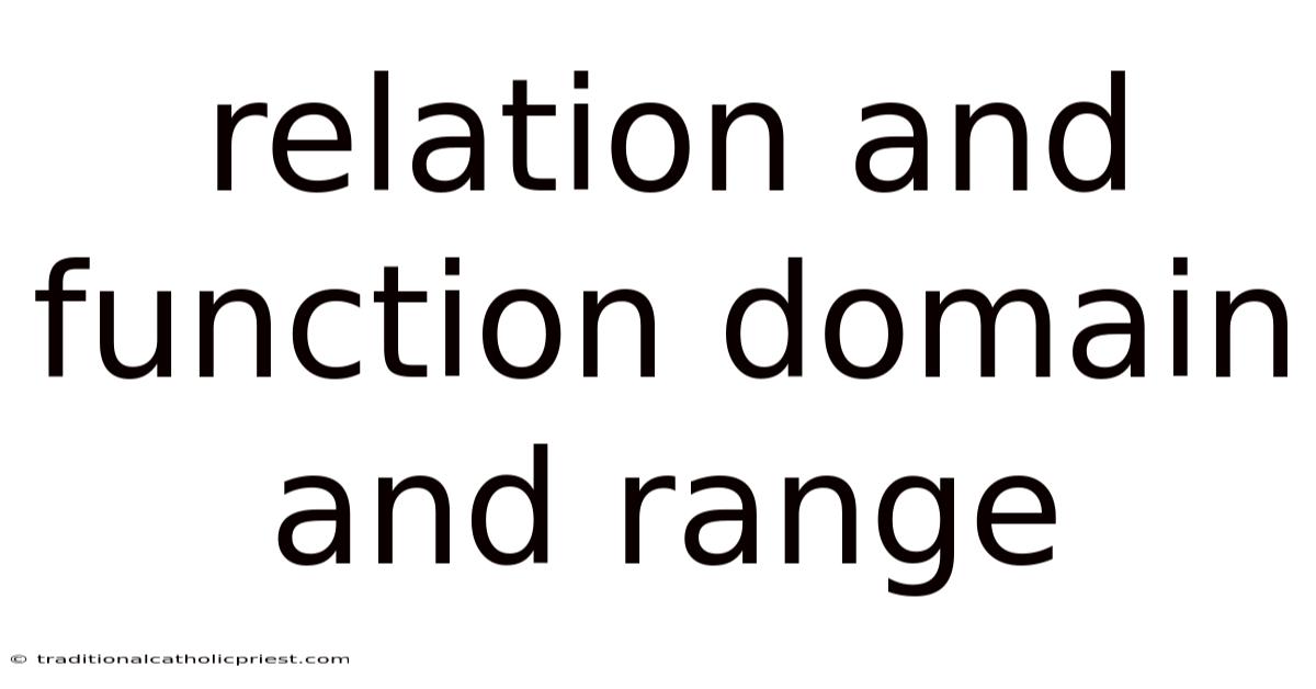 Relation And Function Domain And Range