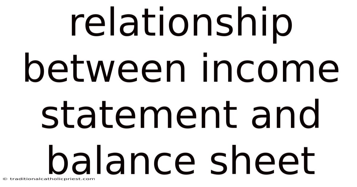 Relationship Between Income Statement And Balance Sheet