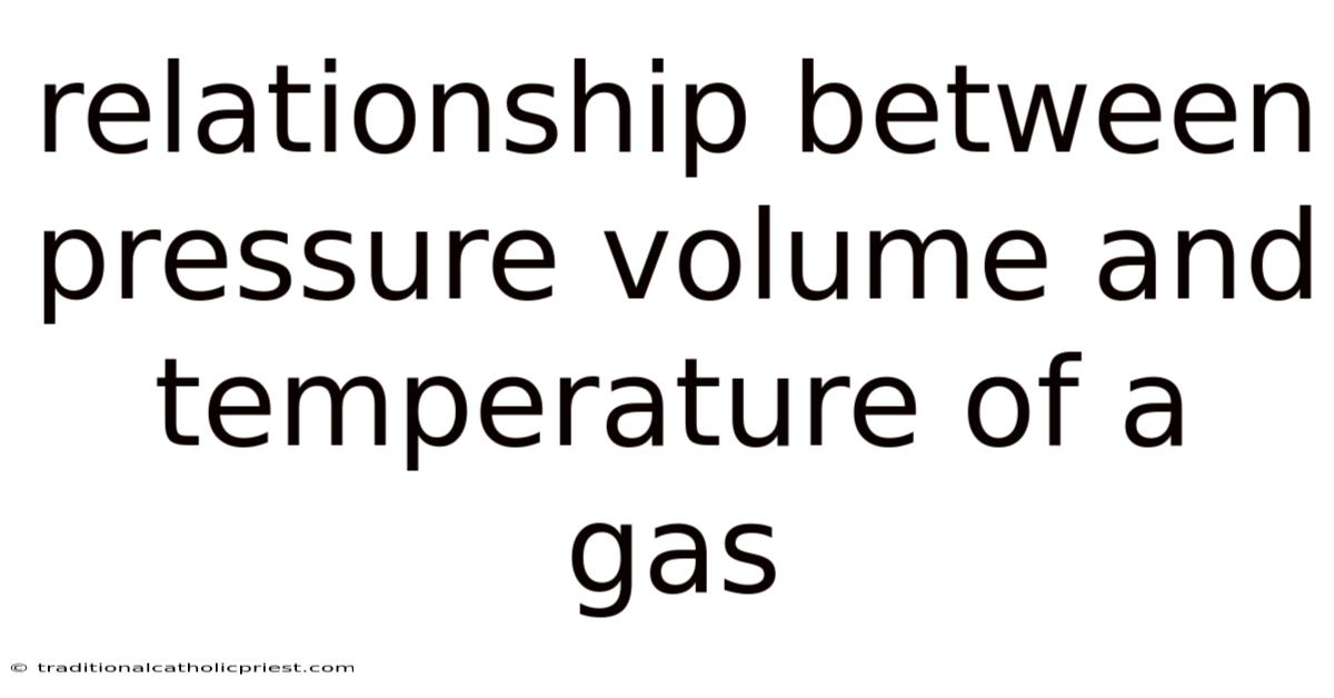 Relationship Between Pressure Volume And Temperature Of A Gas
