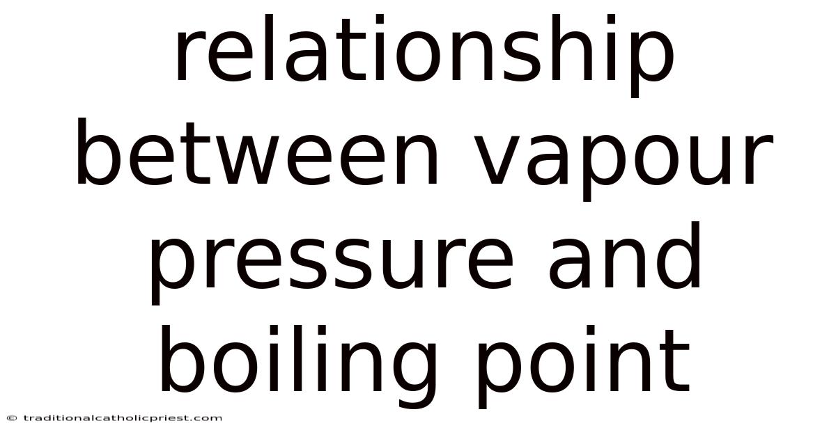 Relationship Between Vapour Pressure And Boiling Point