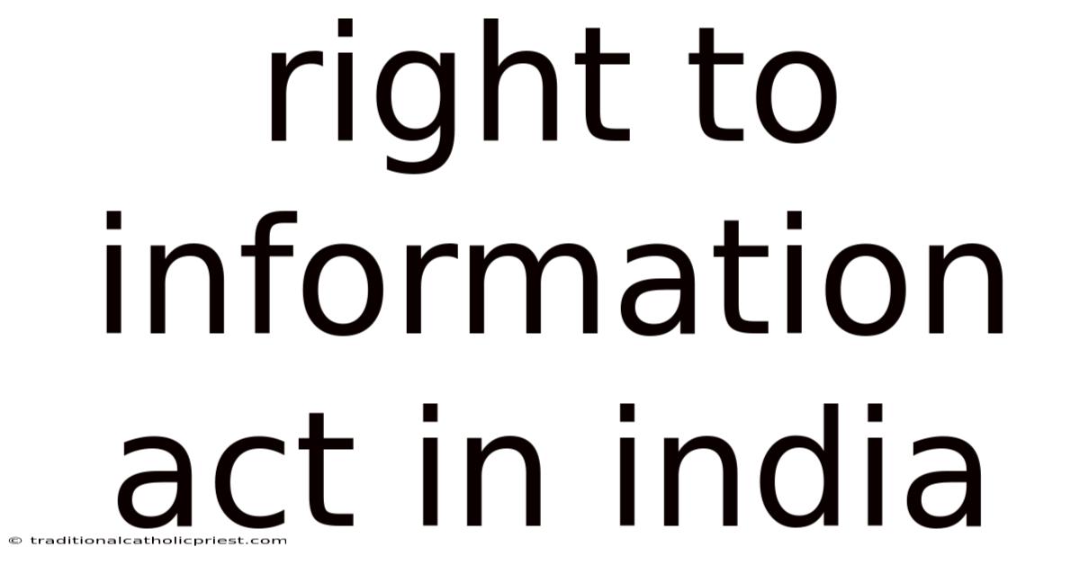Right To Information Act In India