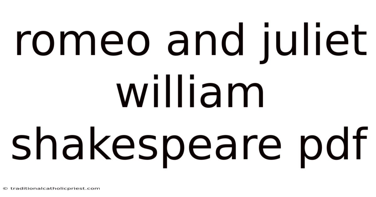 Romeo And Juliet William Shakespeare Pdf