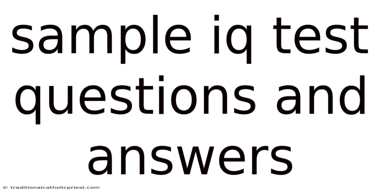 Sample Iq Test Questions And Answers