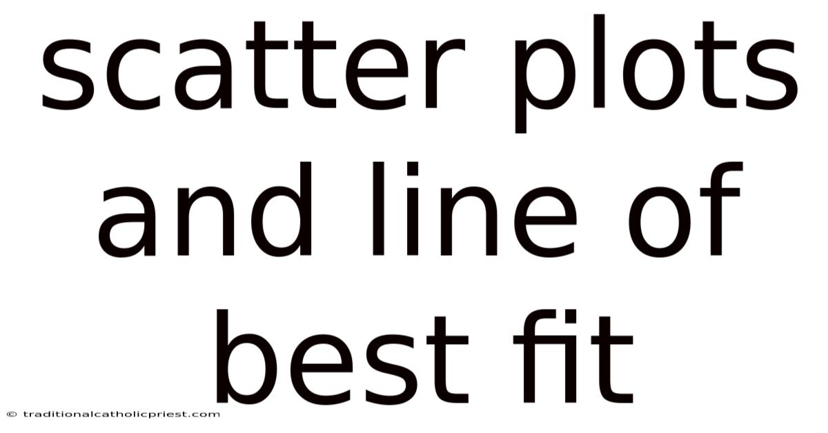 Scatter Plots And Line Of Best Fit