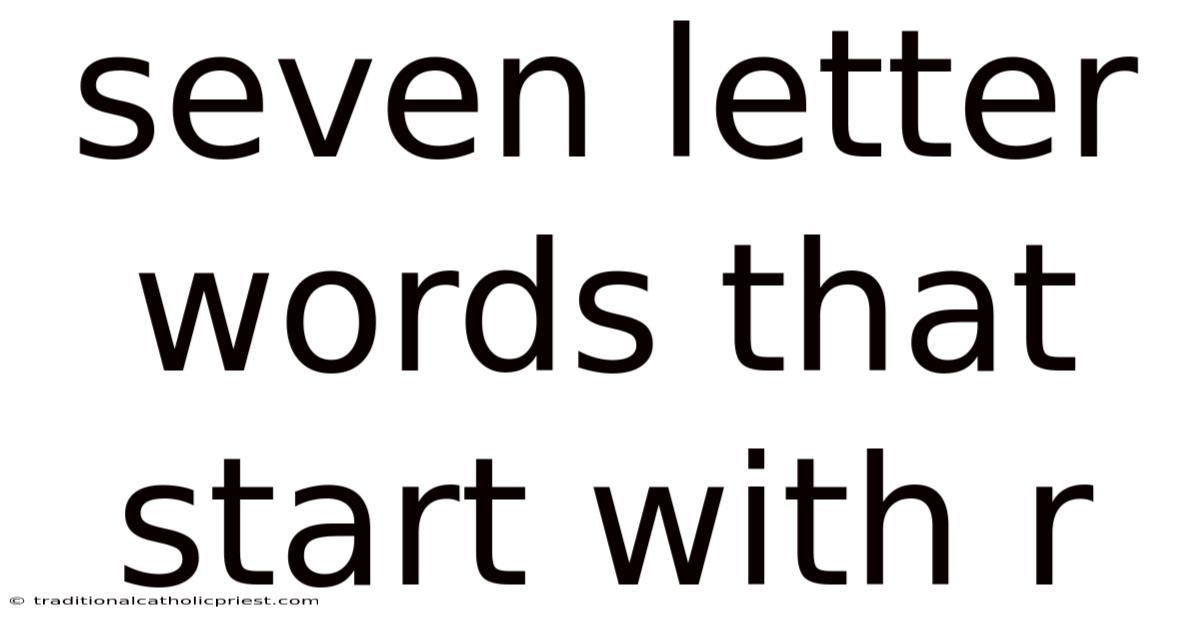 Seven Letter Words That Start With R