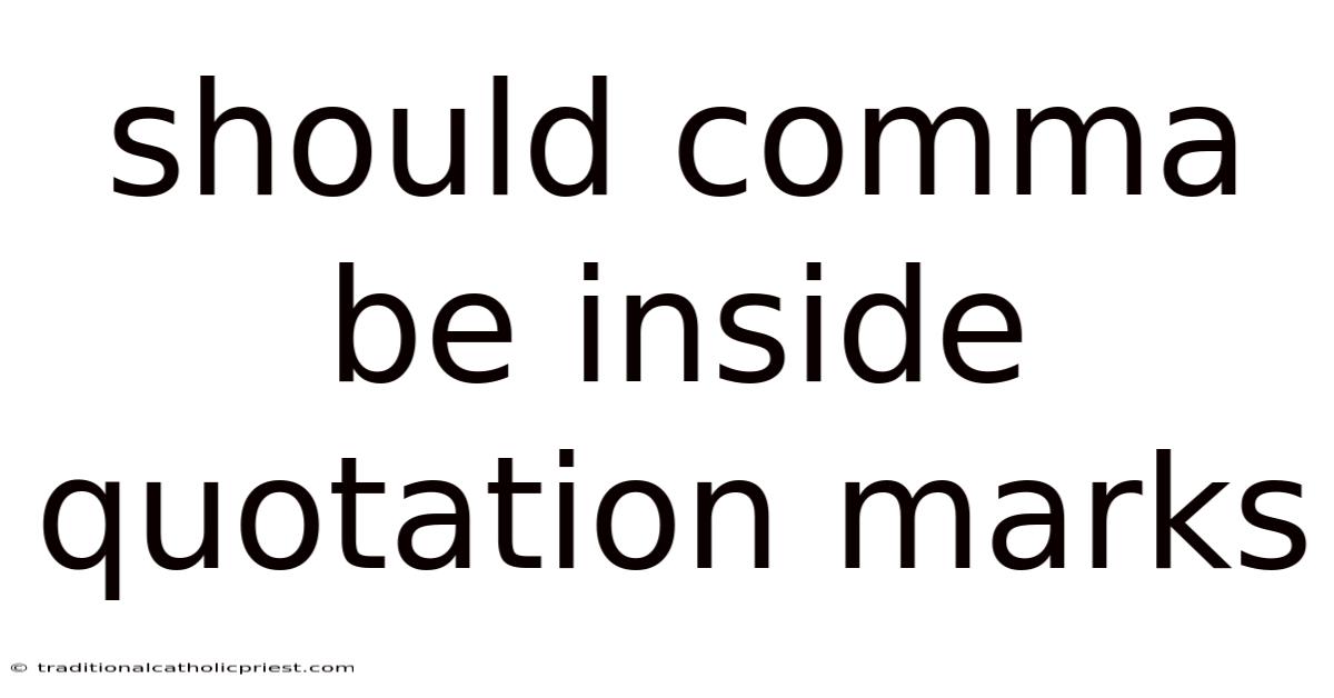 Should Comma Be Inside Quotation Marks