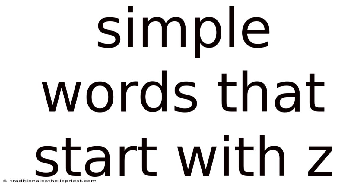 Simple Words That Start With Z