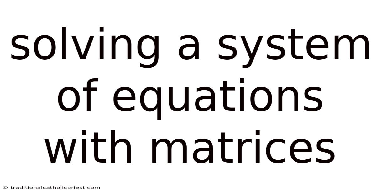 Solving A System Of Equations With Matrices