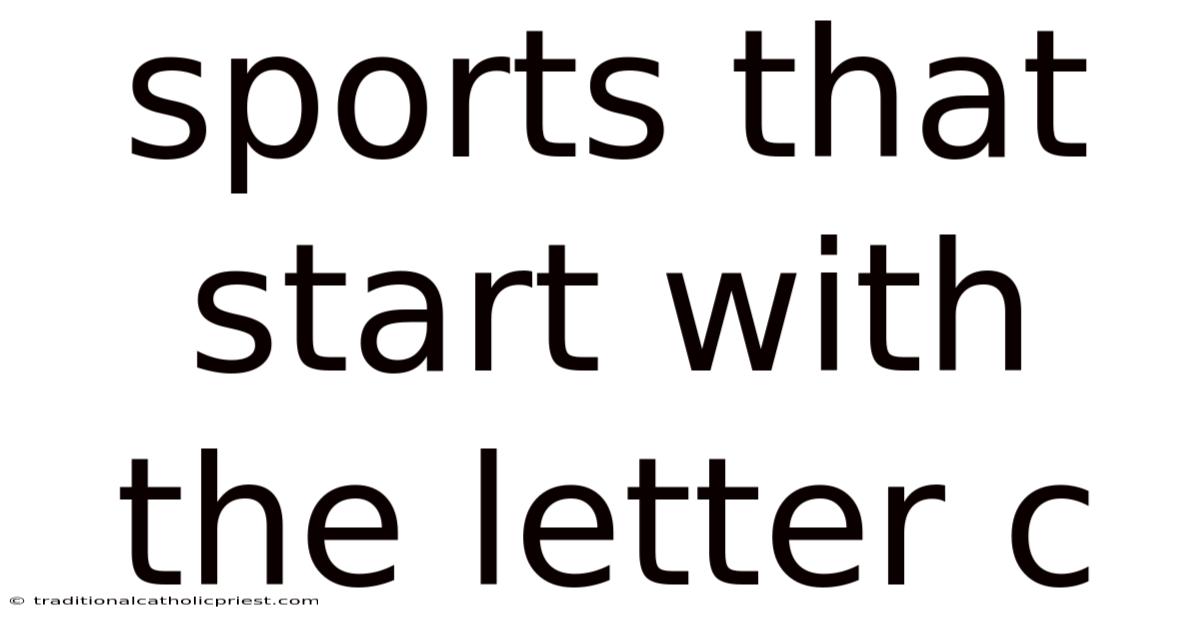 Sports That Start With The Letter C