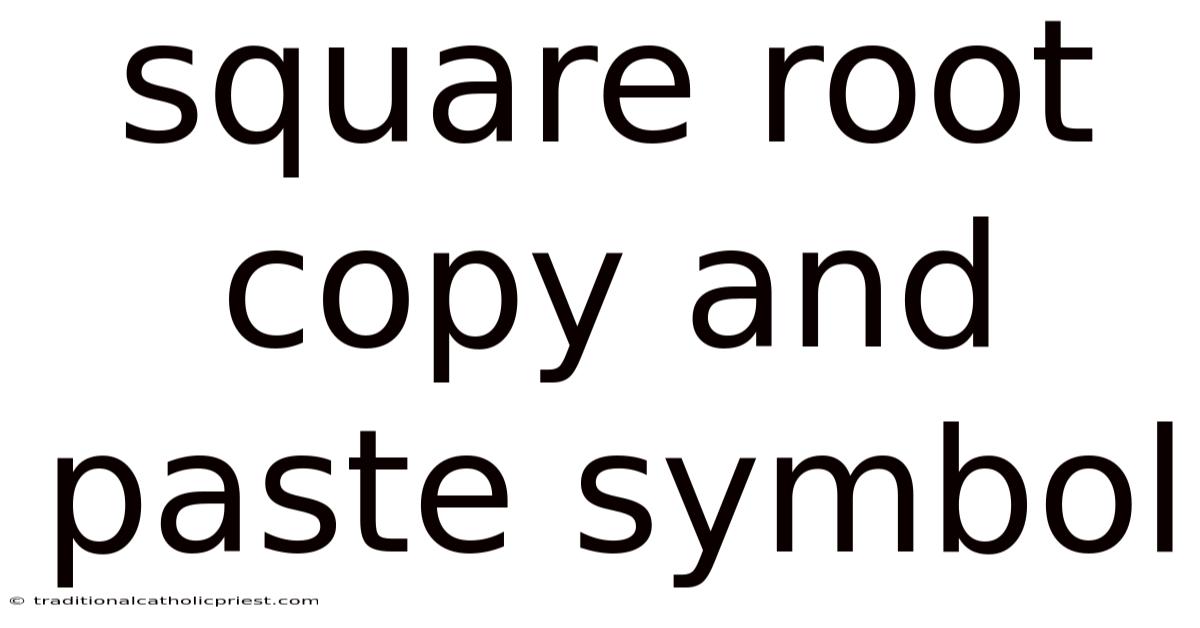 Square Root Copy And Paste Symbol