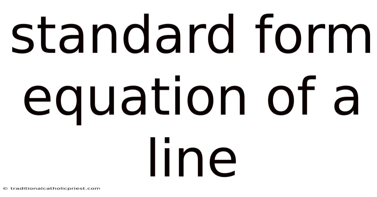 Standard Form Equation Of A Line