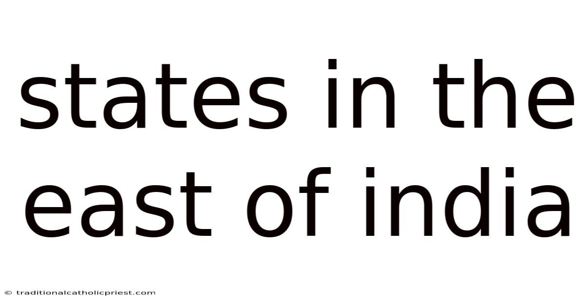 States In The East Of India