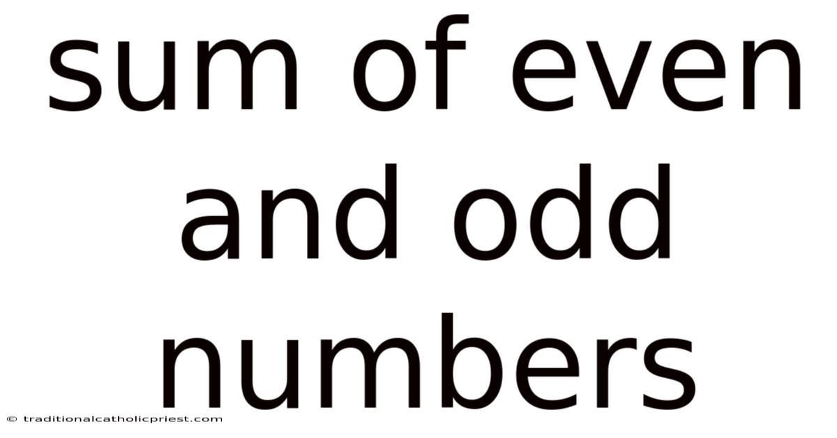Sum Of Even And Odd Numbers