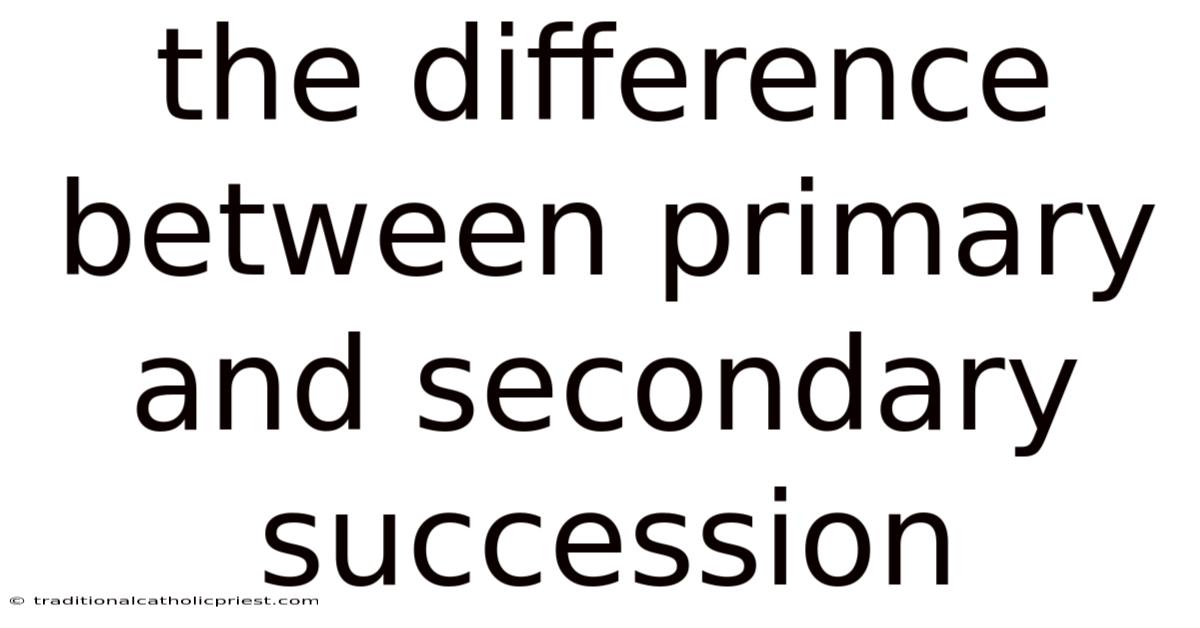 The Difference Between Primary And Secondary Succession