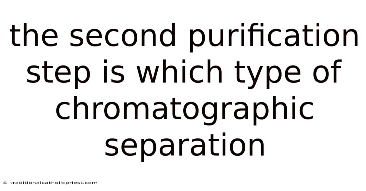 The Second Purification Step Is Which Type Of Chromatographic Separation