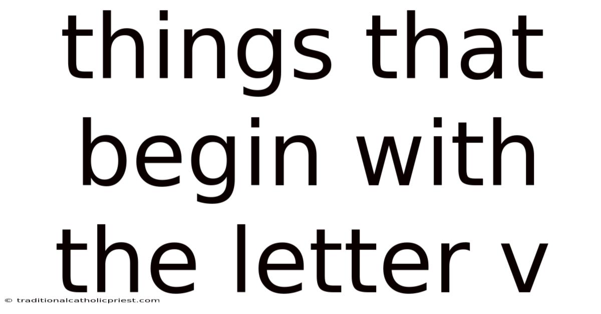 Things That Begin With The Letter V