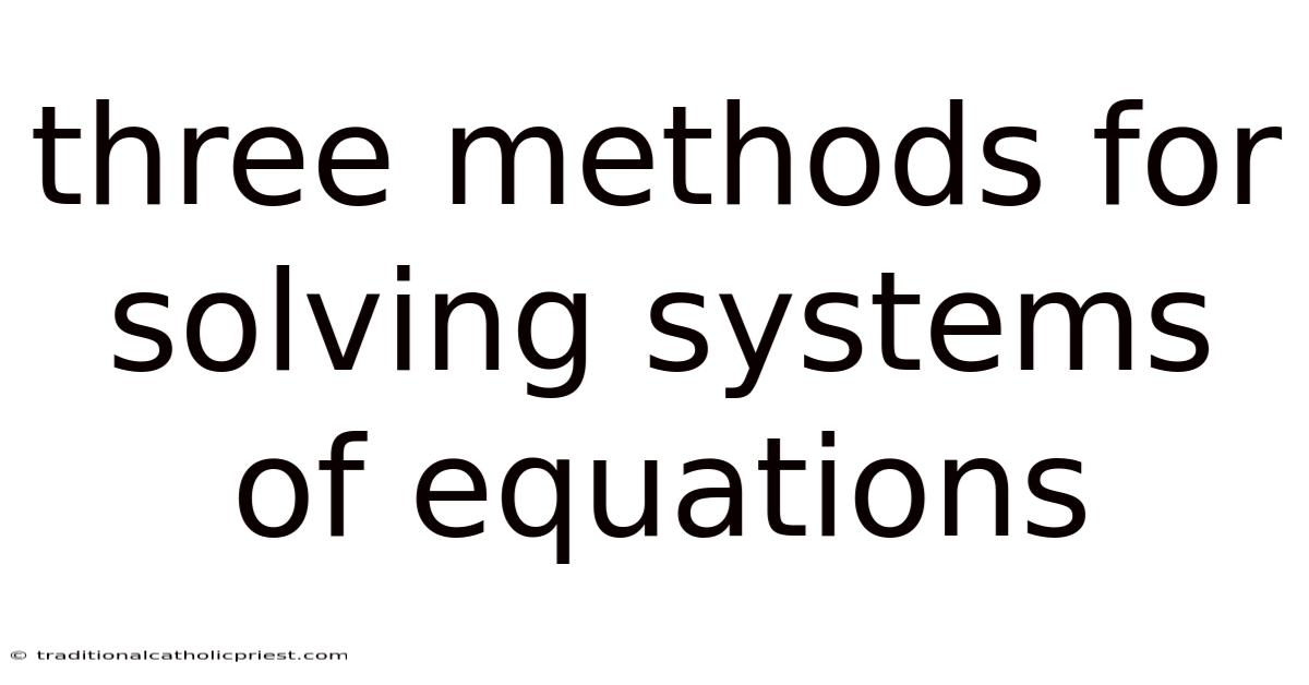 Three Methods For Solving Systems Of Equations