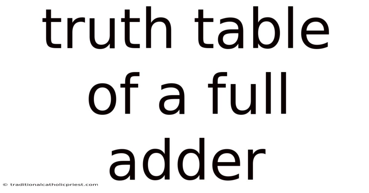 Truth Table Of A Full Adder