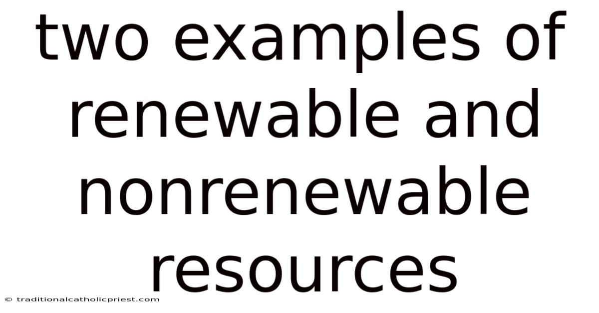 Two Examples Of Renewable And Nonrenewable Resources