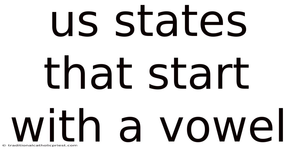 Us States That Start With A Vowel