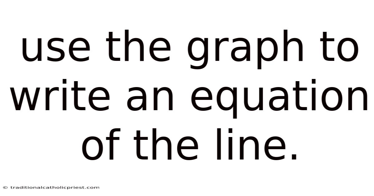 Use The Graph To Write An Equation Of The Line.