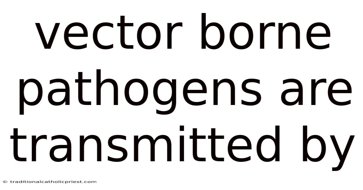 Vector Borne Pathogens Are Transmitted By