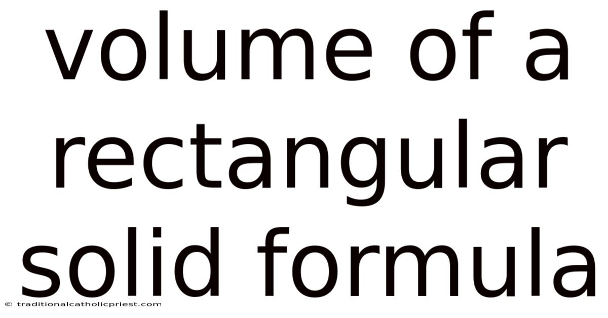 Volume Of A Rectangular Solid Formula