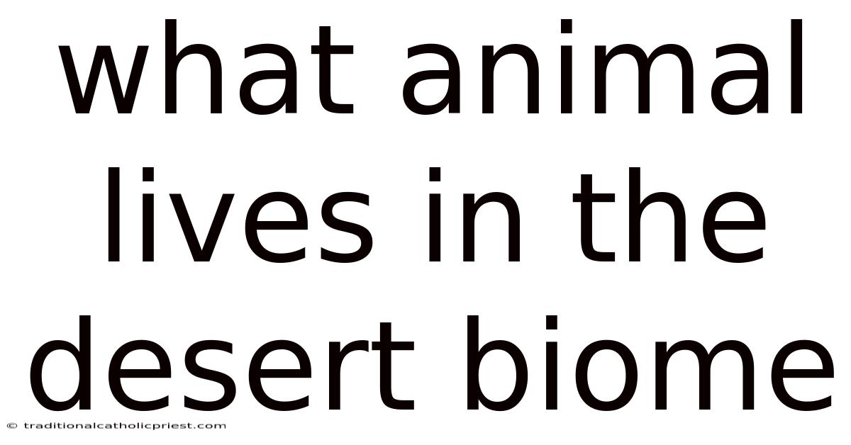 What Animal Lives In The Desert Biome