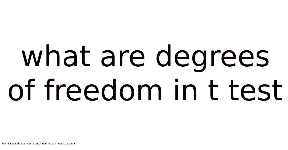What Are Degrees Of Freedom In T Test