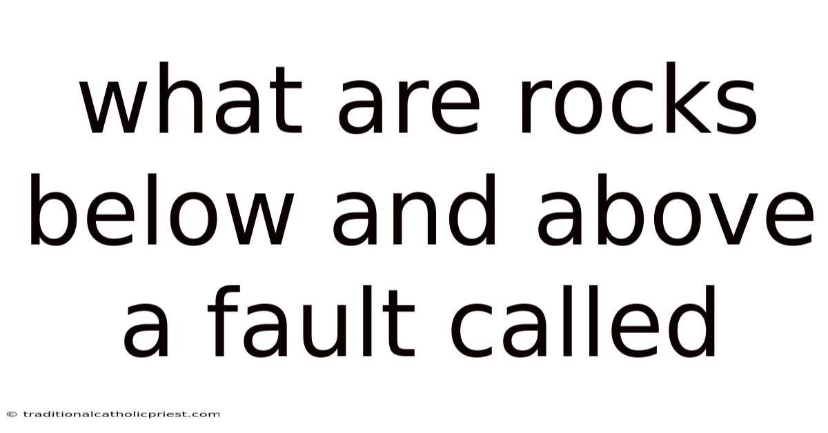 What Are Rocks Below And Above A Fault Called