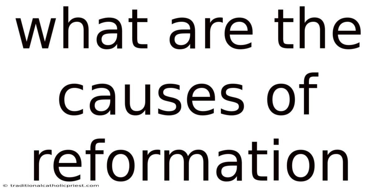What Are The Causes Of Reformation