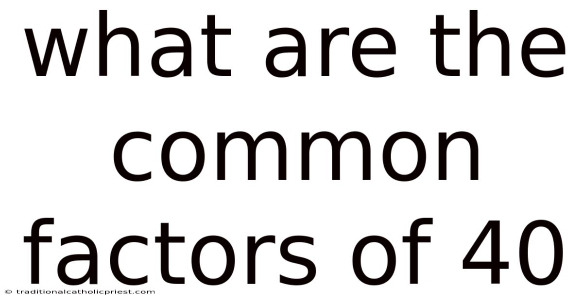 What Are The Common Factors Of 40