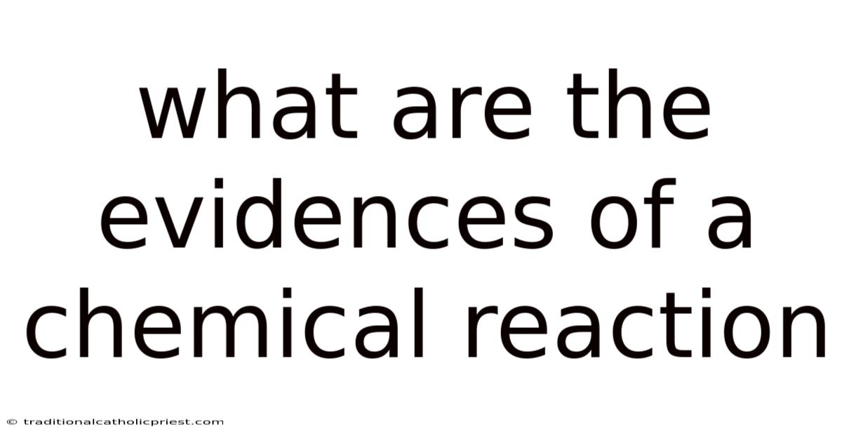 What Are The Evidences Of A Chemical Reaction