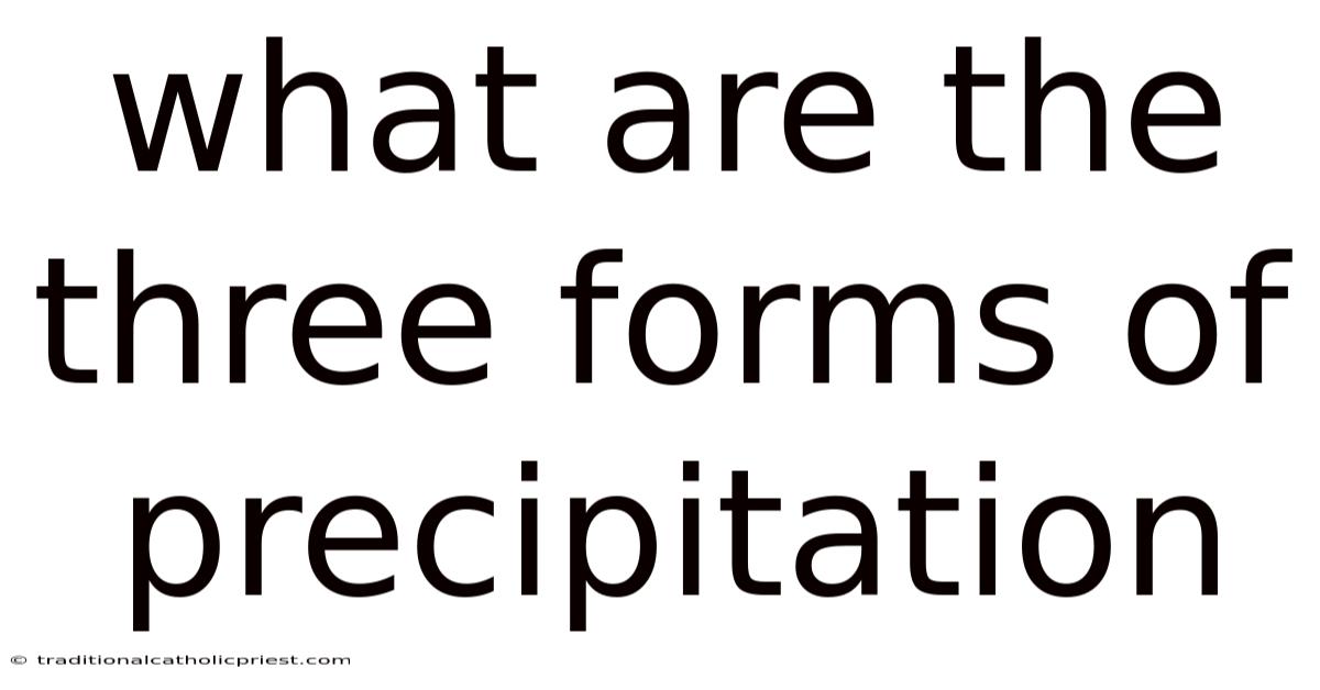 What Are The Three Forms Of Precipitation
