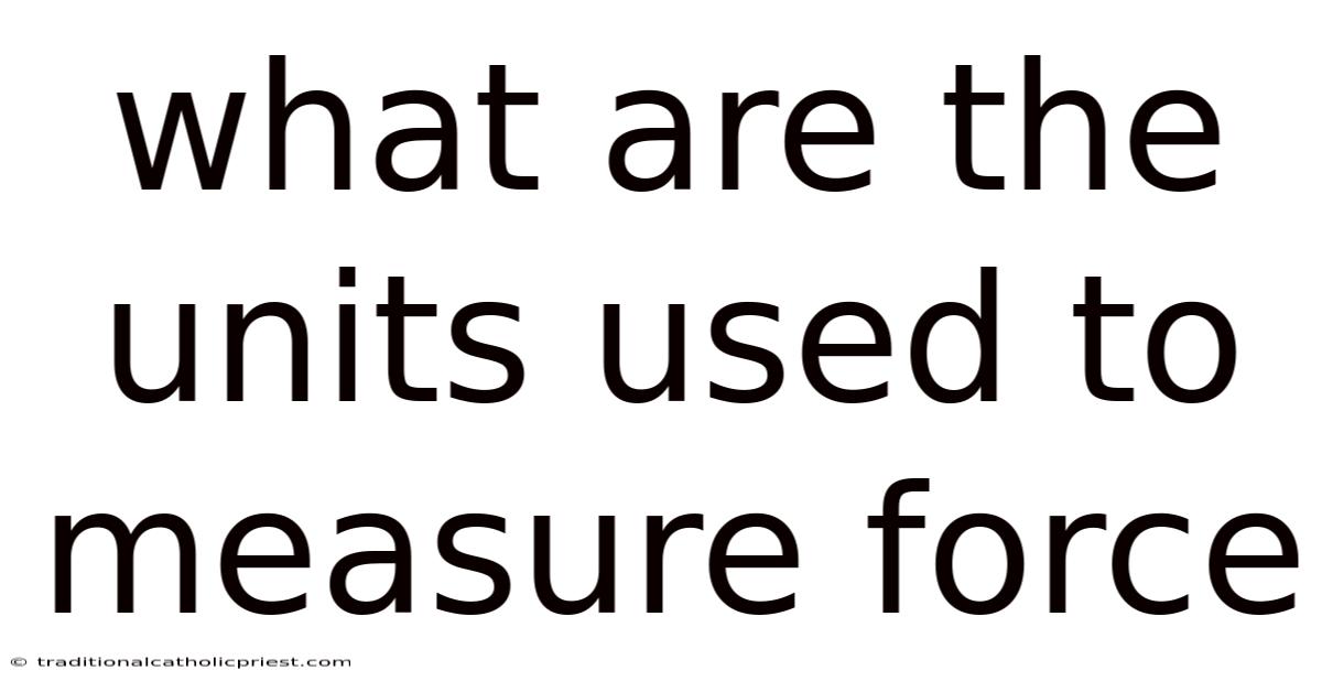 What Are The Units Used To Measure Force