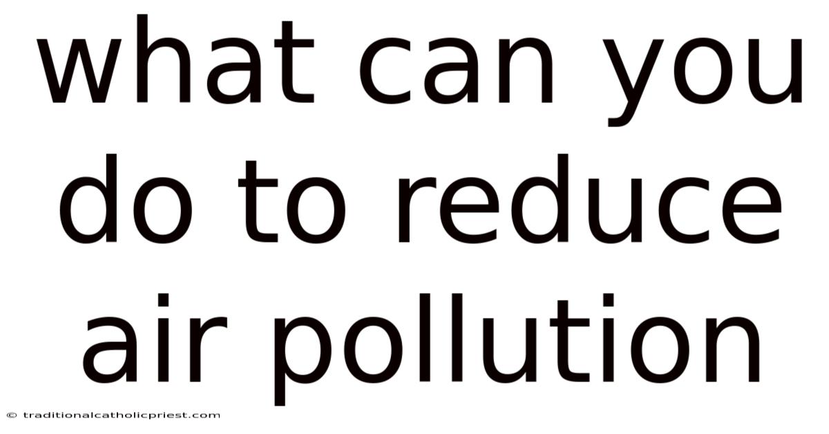 What Can You Do To Reduce Air Pollution